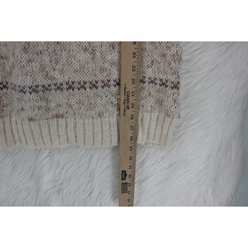 Free People Sweater Women's L Ivory Pink Sleeveless Cowl Neck Fair Isle Boho - Picture 6 of 11